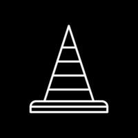 Traffic Cone Line Inverted Icon Design vector