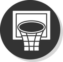 baloncesto aro glifo sombra circulo icono diseño vector