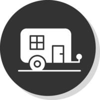 Caravan Glyph Shadow Circle Icon Design vector
