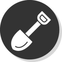 Shovel Glyph Shadow Circle Icon Design vector