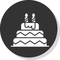 Birthday Cake Glyph Shadow Circle Icon Design vector