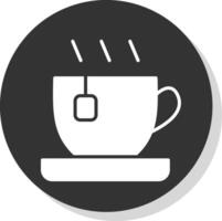 té glifo sombra circulo icono diseño vector