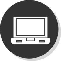 ordenador portátil pantalla glifo sombra circulo icono diseño vector