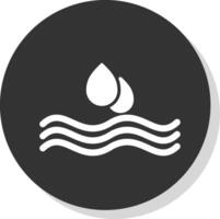 Water Drop Glyph Shadow Circle Icon Design vector