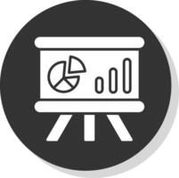 Whiteboard Glyph Shadow Circle Icon Design vector