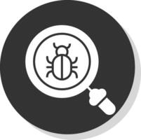 Bugs Glyph Shadow Circle Icon Design vector
