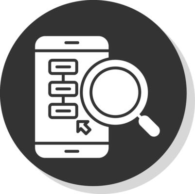 Mobile Phones Glyph Shadow Circle Icon Design