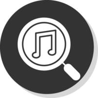 Music Note Glyph Shadow Circle Icon Design vector