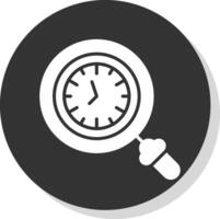reloj glifo sombra circulo icono diseño vector