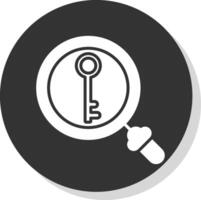 Key Glyph Shadow Circle Icon Design vector