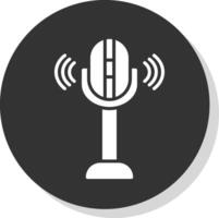 mic glifo sombra circulo icono diseño vector