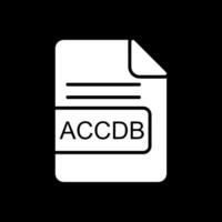 accdb archivo formato glifo invertido icono diseño vector