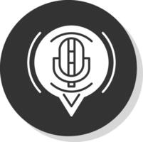 Microphone Glyph Shadow Circle Icon Design vector