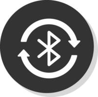 Bluetooth Glyph Shadow Circle Icon Design vector