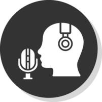 Microphone Glyph Shadow Circle Icon Design vector