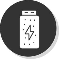 Battery Status Glyph Shadow Circle Icon Design vector