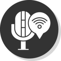 Connection Glyph Shadow Circle Icon Design vector