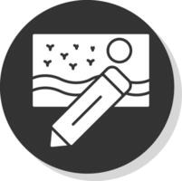 Editing Glyph Shadow Circle Icon Design vector