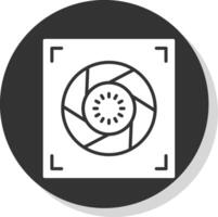 Aperture Glyph Shadow Circle Icon Design vector