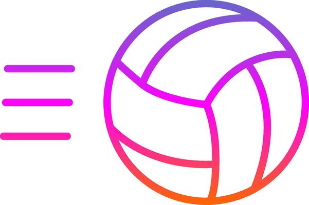 Volley Ball Line Gradient Icon Design