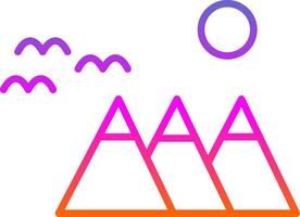 Mountain Line Gradient Icon Design vector