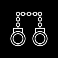 Hand Cuffs Line Inverted Icon Design vector