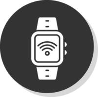 Wi-fi Glyph Shadow Circle Icon Design vector