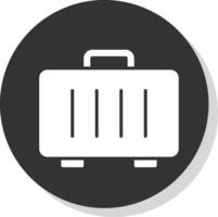 Suitcase Glyph Shadow Circle Icon Design vector