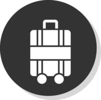 Luggage Glyph Shadow Circle Icon Design vector