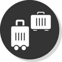 Suitcases Glyph Shadow Circle Icon Design vector