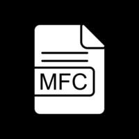 mfc archivo formato glifo invertido icono diseño vector