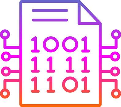 cifrado datos línea degradado icono diseño vector