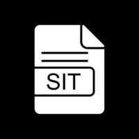 sentar archivo formato glifo invertido icono diseño vector