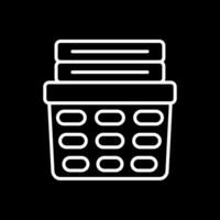 Laundry Basket Line Inverted Icon Design vector