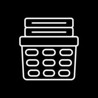 Laundry Basket Line Inverted Icon Design vector