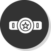 cinturón glifo sombra circulo icono diseño vector