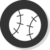 Baseball Glyph Shadow Circle Icon Design vector