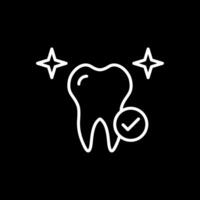 Healthy Tooth Line Inverted Icon Design vector