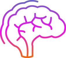 Human Brain Line Gradient Icon Design vector