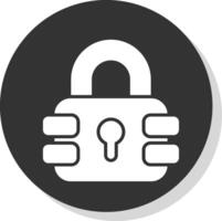 Padlock Glyph Shadow Circle Icon Design vector