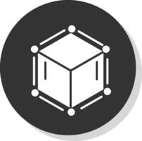 Blockchain Glyph Shadow Circle Icon Design vector