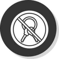prohibido firmar glifo sombra circulo icono diseño vector
