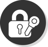 Padlock Glyph Shadow Circle Icon Design vector