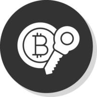 Bitcoin Glyph Shadow Circle Icon Design vector