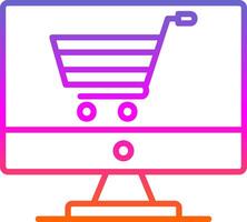 OnLine Circle Multi Circle Shopping Line Gradient Icon Design vector