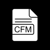 cfm archivo formato glifo invertido icono diseño vector