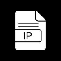 ip archivo formato glifo invertido icono diseño vector