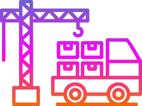 Loader Work Line Gradient Icon Design vector