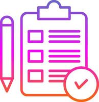 Verification Line Gradient Icon Design vector