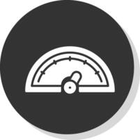 Gauge Glyph Shadow Circle Icon Design vector